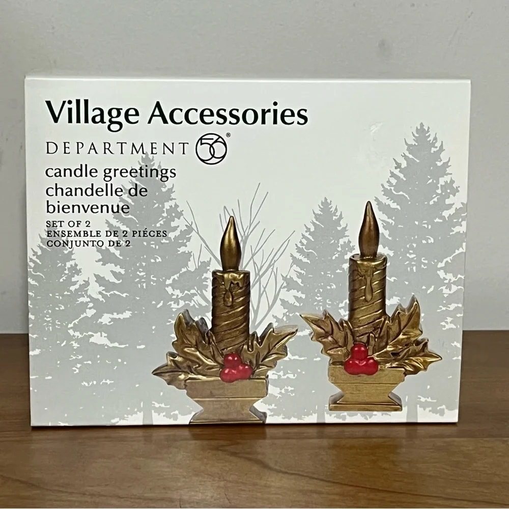 Department 56 CANDLE GREETINGS Village Accessories Golden 3”‎ New in Box 2021